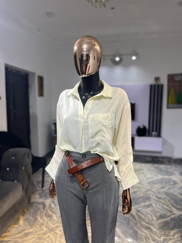 Cute Cutton shirt and pant combo with belt - Image 5